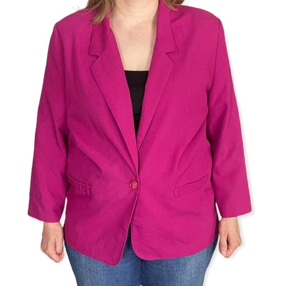 Vintage Alfred Dunner Pink One Button Blazer - Picture 1 of 8